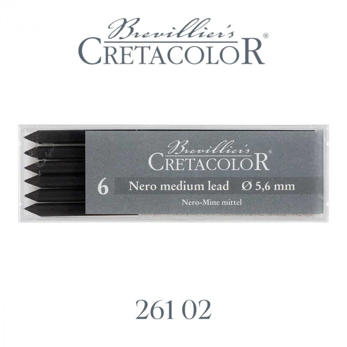 Cretacolor Portmin Kalem Ucu 5.6mm 6lı Nero Yağlı Kömür Medium 26102