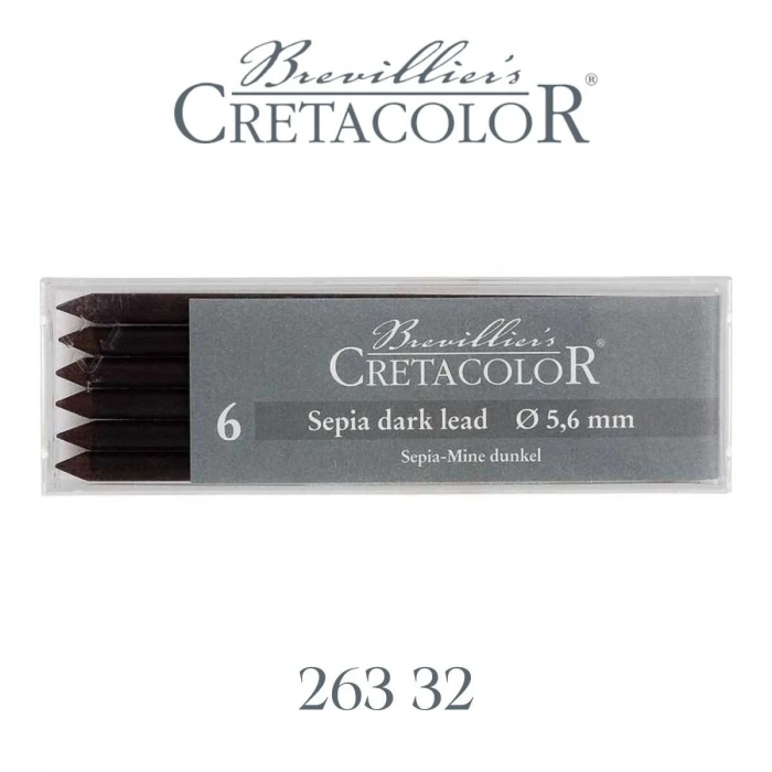 Cretacolor Portmin Kalem Ucu 5.6mm 6lı Sepia Dark 26332