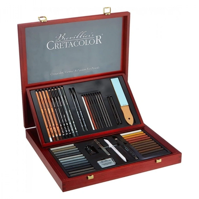 Cretacolor Selection Premium Çizim Seti Ahşap Kutu 53 Parça 40060