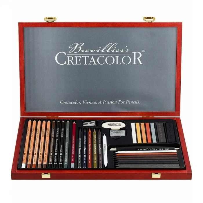 Cretacolor Ultimo Premium Çizim Seti Ahşap Kutu 36 Parça 40067