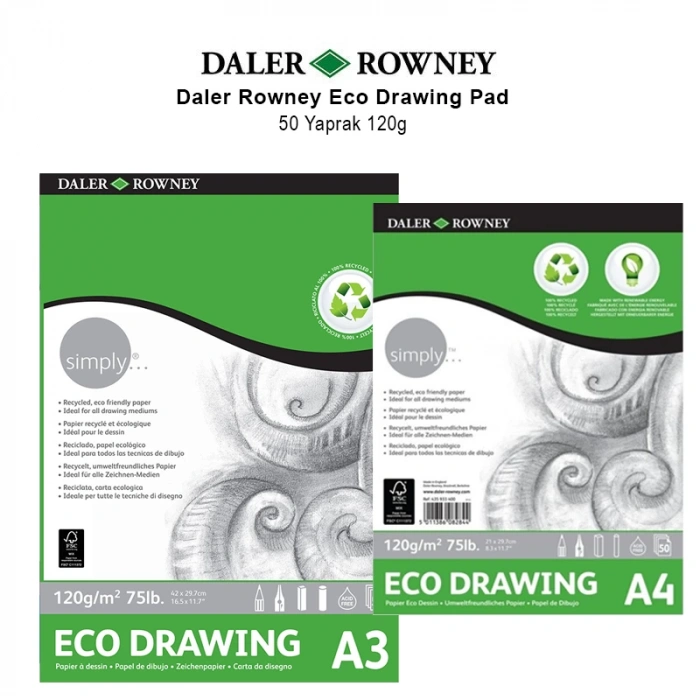 Daler Rowney Eco Drawing Pad 50 Yaprak 120g