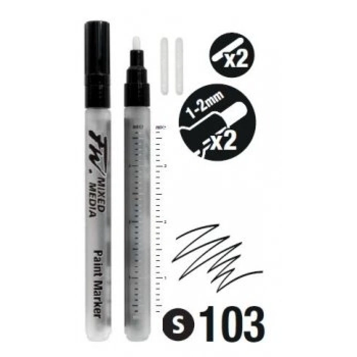 Daler Rowney FW Mix Paint Markers Seti S Yuvarlak Uç 1-2mm 2li Set