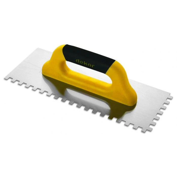 Dekor Hassan Seramik Malası Kapalı Plastik Saplı Kare Diş 10x10 mm Yay Çeliği 30 Cm