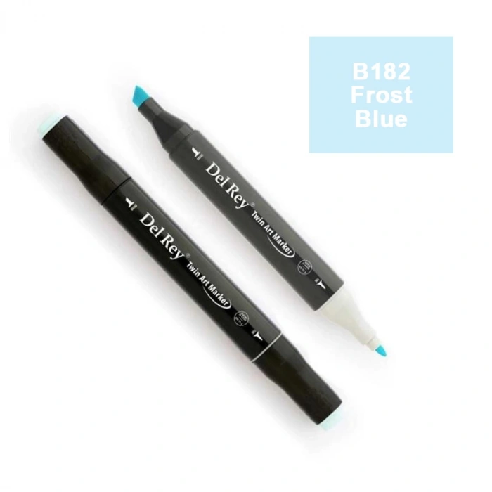DEL REY TWIN MARKER B182 FROST BLUE ÇİFT UÇLU GRAFİK KALEMİ MN-DR182