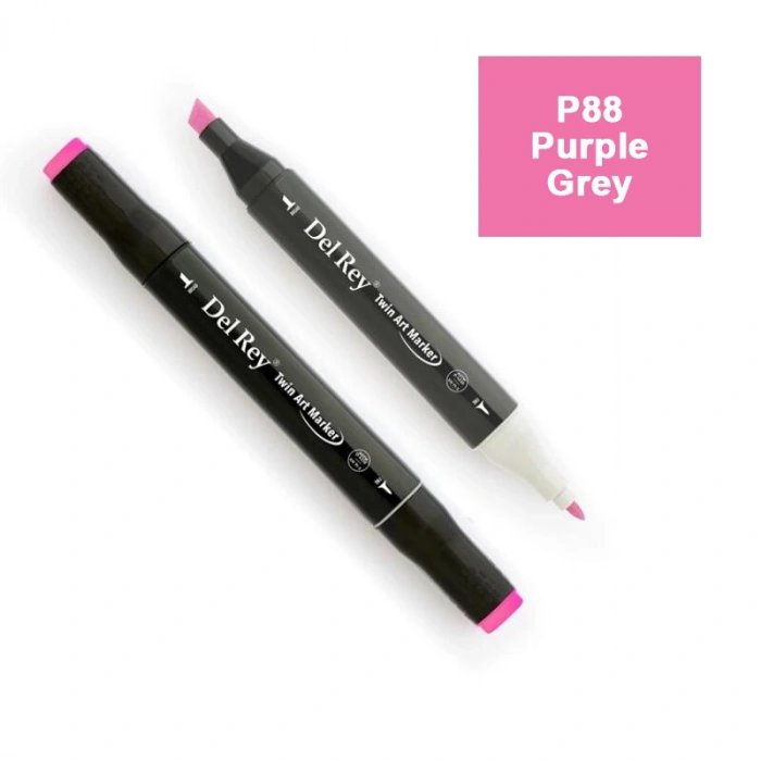 DEL REY TWIN MARKER P88 PURPLE GREY ÇİFT UÇLU GRAFİK KALEMİ MN-DR088
