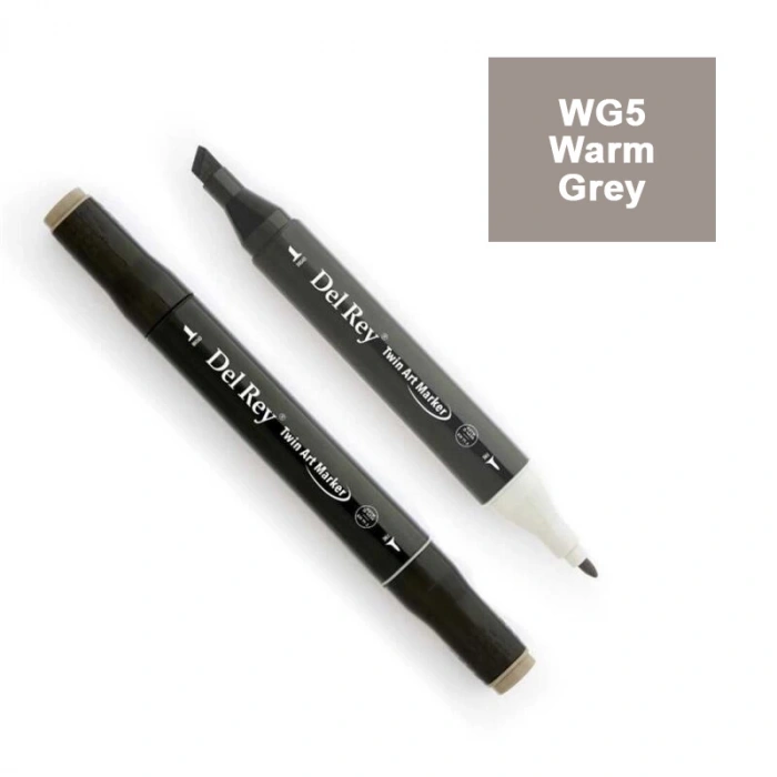 DEL REY TWIN MARKER WG5 WARM GREY ÇİFT UÇLU GRAFİK KALEMİ MN-DRWG5