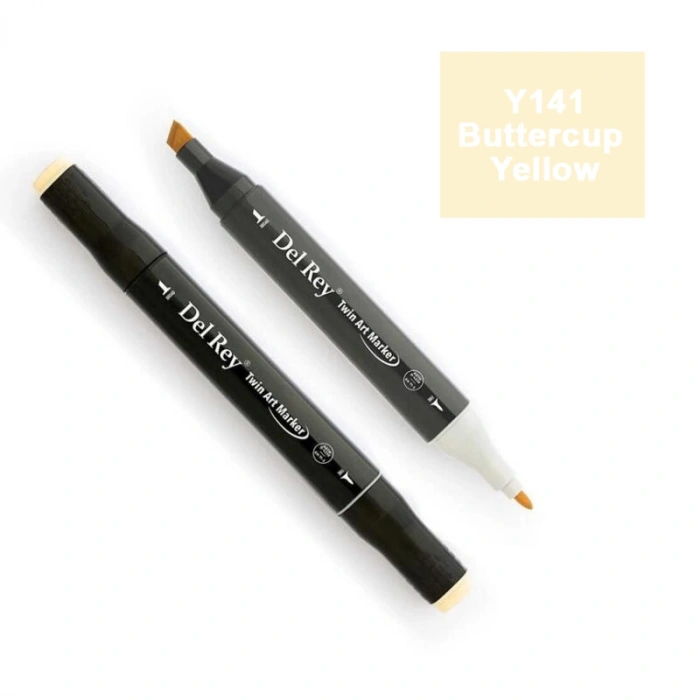 DEL REY TWIN MARKER Y141 BUTTERCUP YELLOW ÇİFT UÇLU GRAFİK KALEMİ MN-DR141