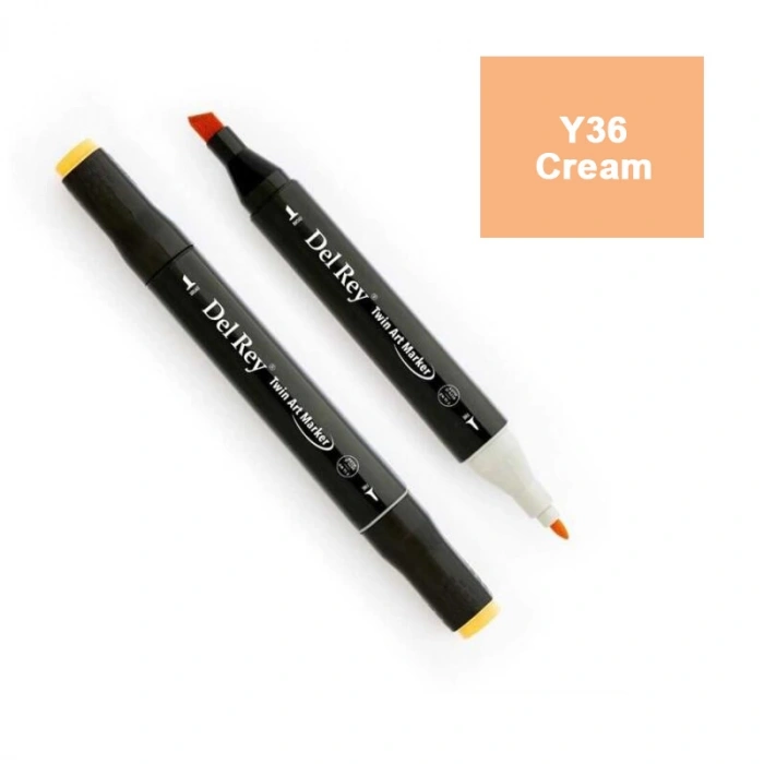 DEL REY TWIN MARKER Y36 CREAM ÇİFT UÇLU GRAFİK KALEMİ MN-DR036