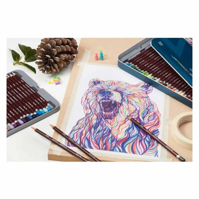 Derwent Coloursoft Metal Kuru Boya Teneke Kutu 12li