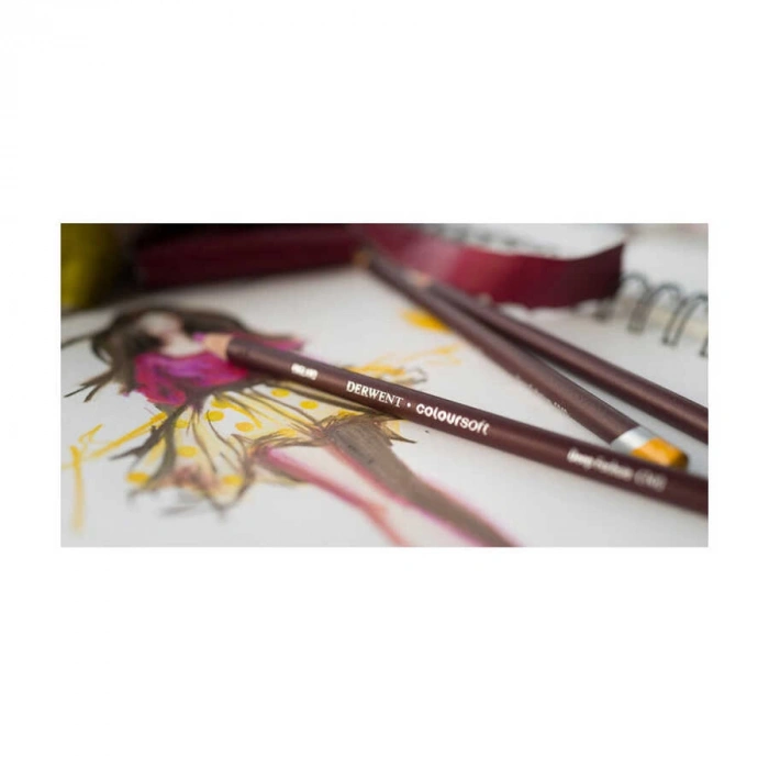 Derwent Coloursoft Metal Kuru Boya Teneke Kutu 12li