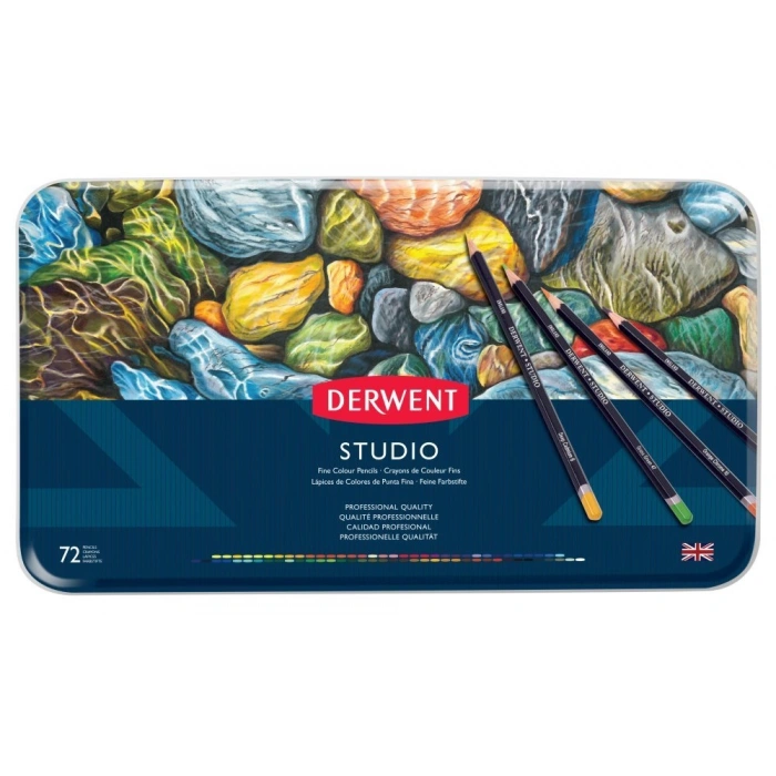 Derwent Studio Pencils Kuruboya Kalemi 72li Teneke Kutu