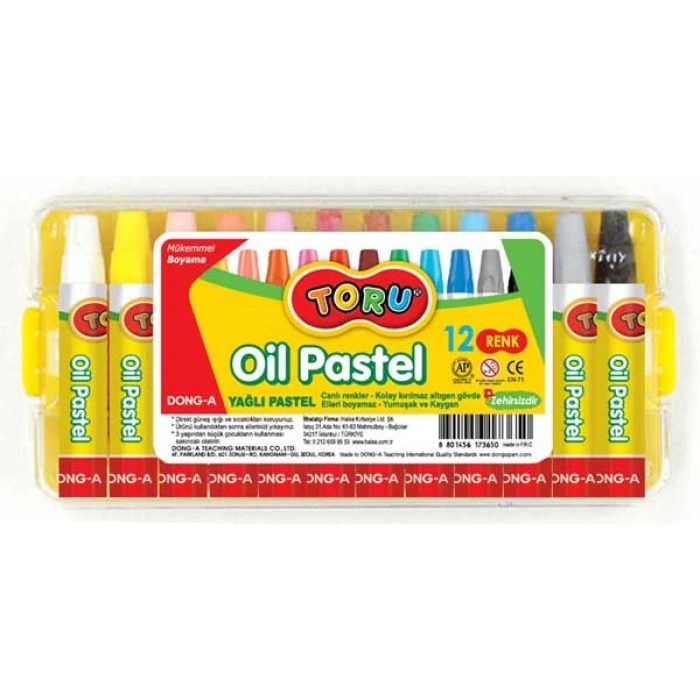 Dong-A Toru 12 Renk Pastel Boya Plastik Canta