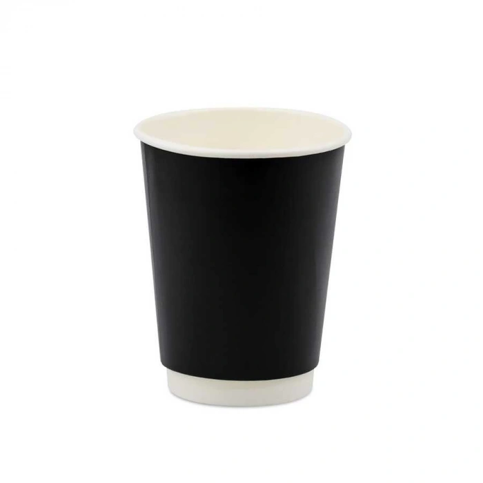 Double Wall Siyah Karton Bardak 12 oz - 400 Adet
