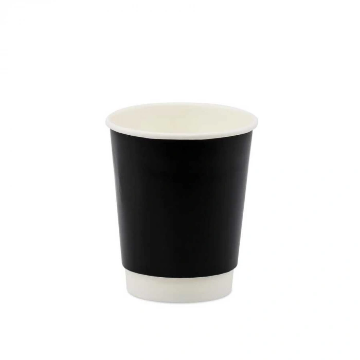 Double Wall Siyah Karton Bardak 8 oz - 500 Adet