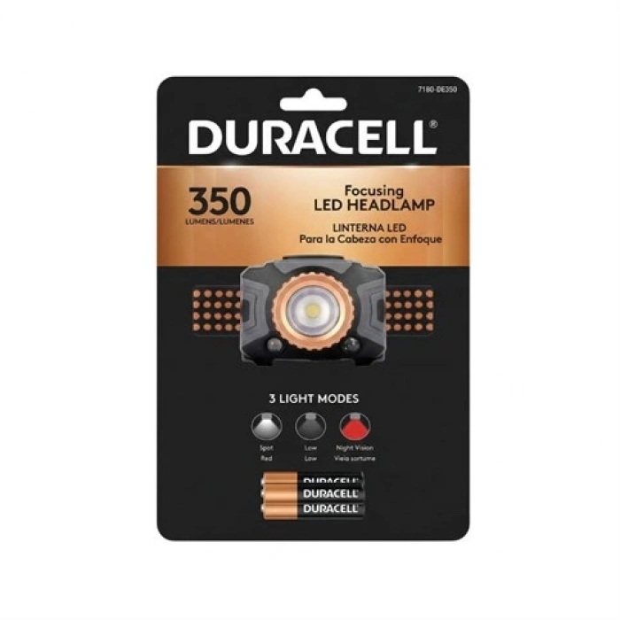 Duracell 350 Lümen Ledli Kafa Feneri + 3 AAA Piller Dahil