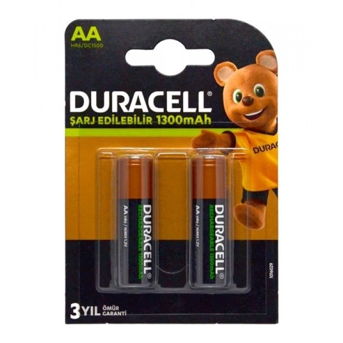 Duracell AA Kalem Pil Şarj Edilebilir 1300mAh Pil 2li