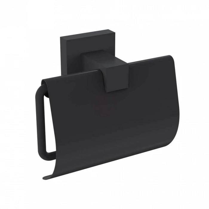 Duxxa Q1 Tuvalet Kağıtlık Kapaklı Mat Siyah