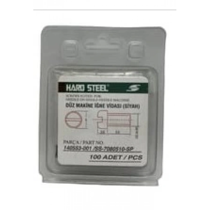 Düz Makine İğne Vidası Siyah / 140553 (SS-7080510-TP) 100ADET