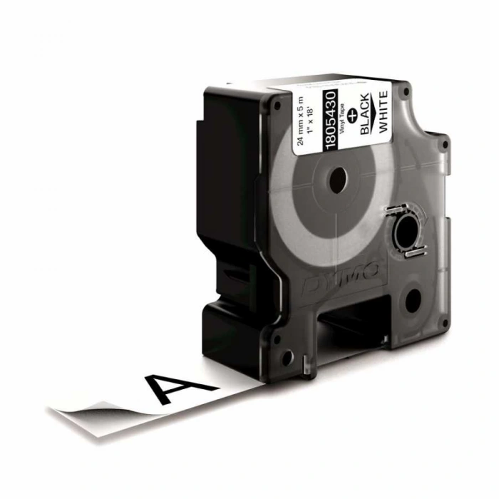 DYMO 1805430 RhinoPRO Renkli Vinil Şerit 24 mmx5.5m Beyaz/Siyah