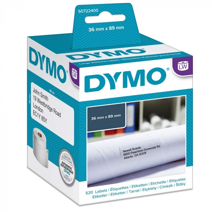 Dymo Label Writer Etiket Adres 520 Lİ 89x36 MM 99012 S0722400