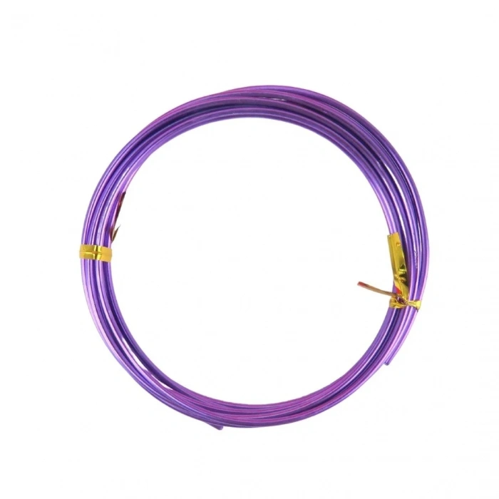 Dytac Alüminyum Tel Yuvarlak 2mm x 2m Mor