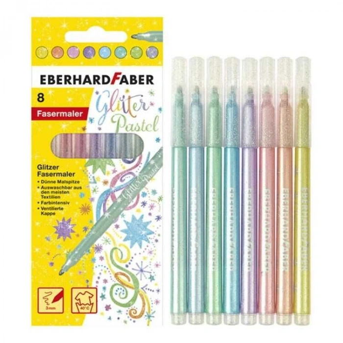 Eberhard Faber Glitter Pastel Simli Keçeli Kalem 8 Renk
