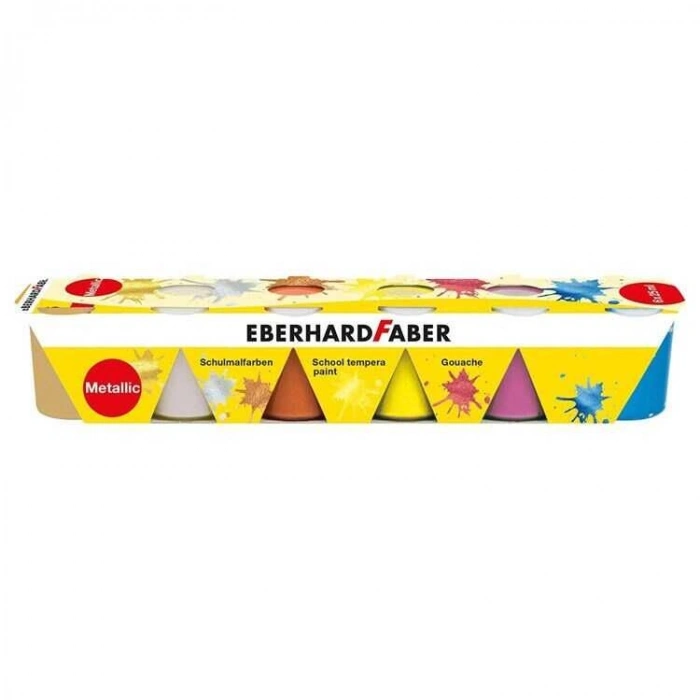 Eberhard Faber School Tempera Guaj Boya Seti 6 Renk x 25 ml. METALLIC