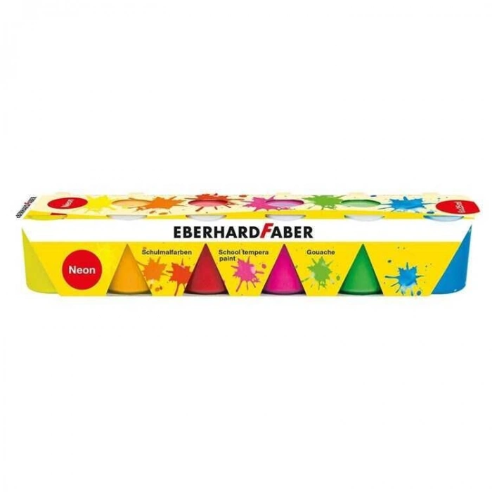 Eberhard Faber School Tempera Guaj Boya Seti 6 Renk x 25 ml. NEON