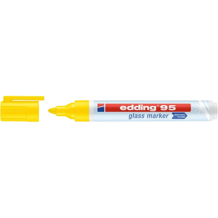 Edding 95 Glass Marker Cam Kalemi Neon Sarı