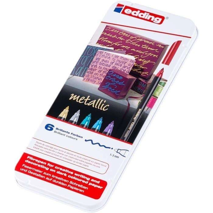 Edding Metalik Keçe Kalemi 6’lı Set (1-3 mm )