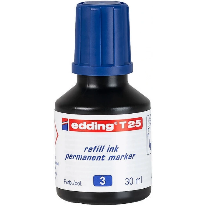 Edding T25 Permanent Marker Mürekkebi 30 ml. MAVİ