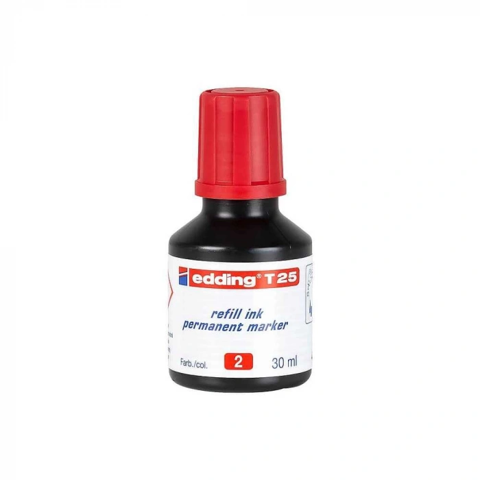 Edding T25 Permanent Markör Yedek Mürekkep 30 ml Kırmızı