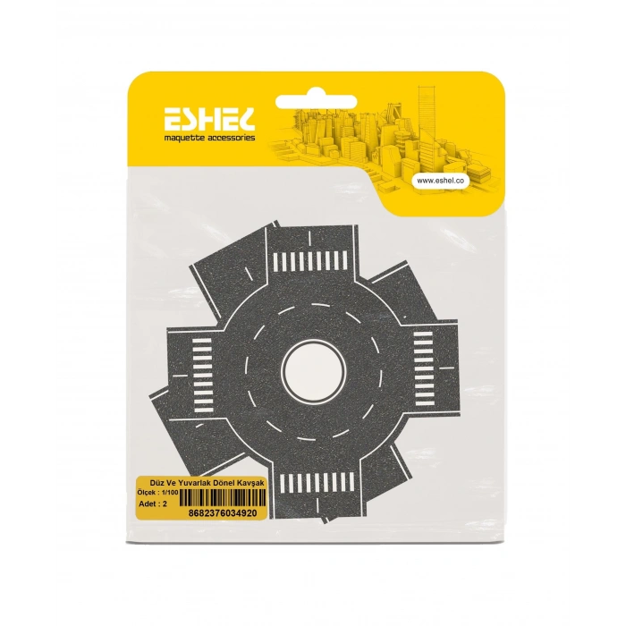 Eshel Maket Düz Ve Yuvarlak Dönel Kavşak 1/200 2li