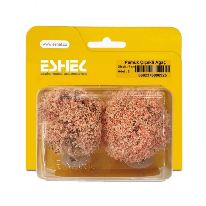 Eshel Maket Mor Çiçekli Ağacı 5.5cm 2li