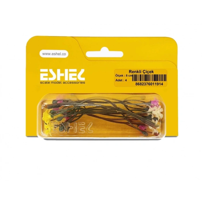 Eshel Maket Renkli Çiçek 8cm 4lü
