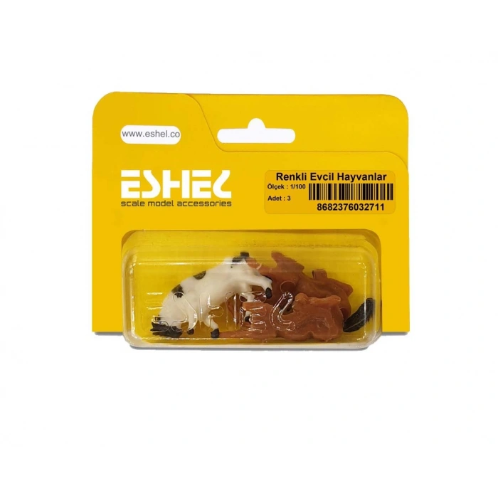 Eshel Maket Renkli Evcil Hayvanlar 1/100 3lü
