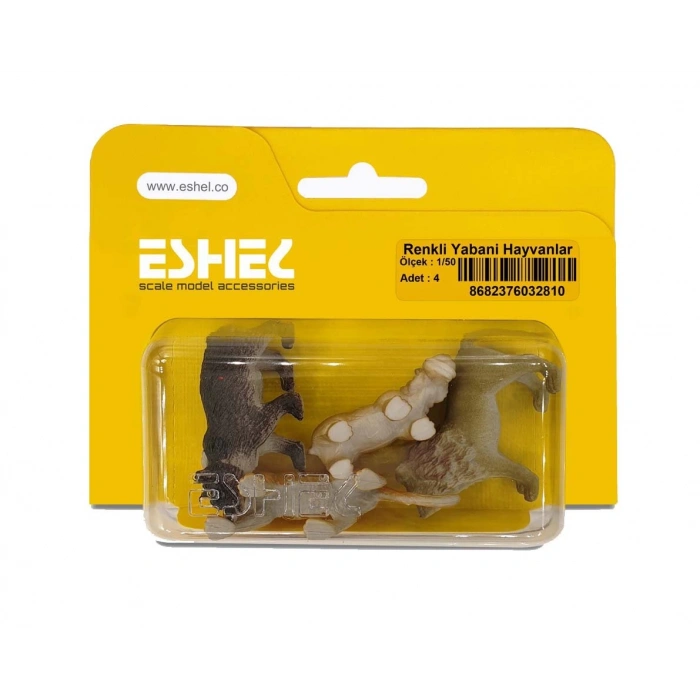 Eshel Maket Renkli Yabani Hayvanlar 1/50 4lü