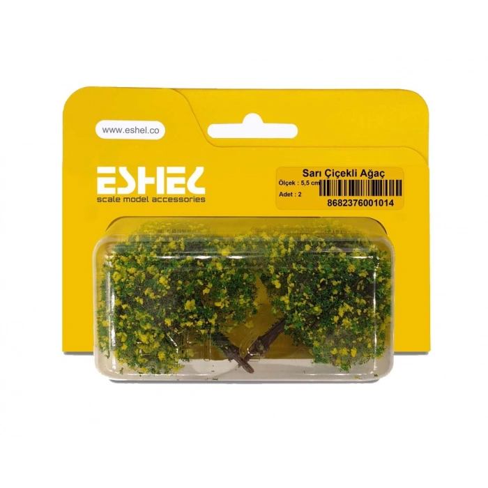 Eshel Maket Sarı Çiçekli Ağaç 5,5cm 2li
