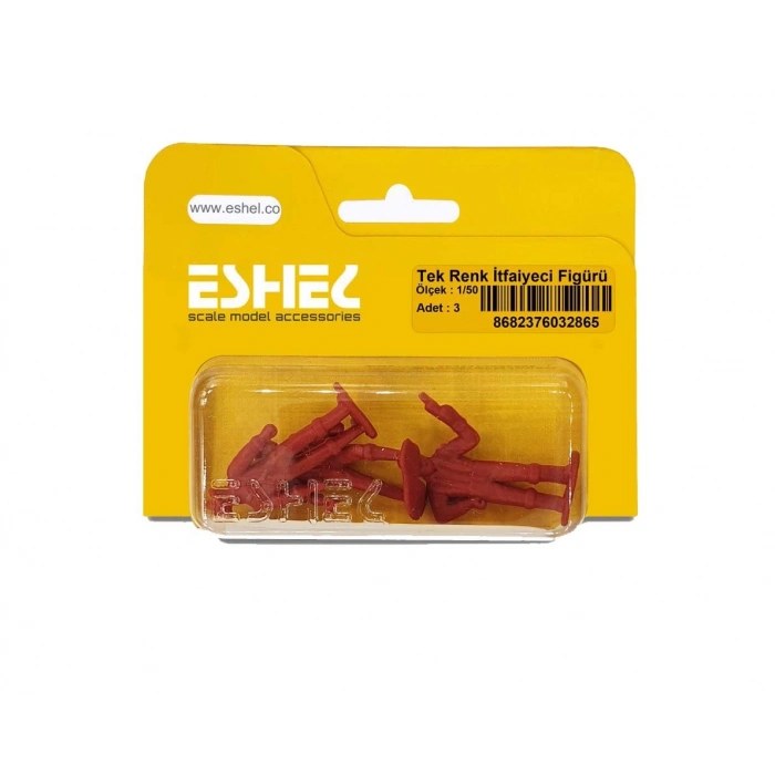 Eshel Maket Tek Renk İtfaiyeci Figürü 1/50 3lü