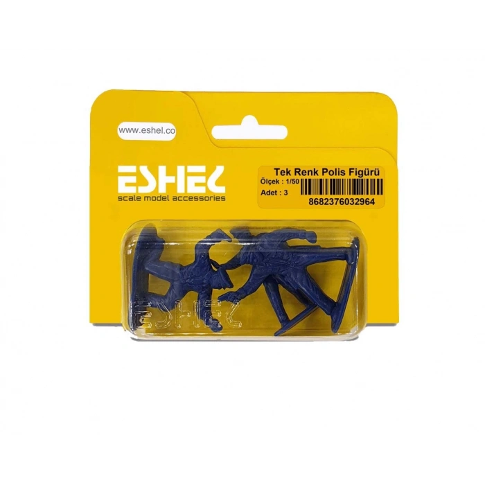 Eshel Maket Tek Renk Polis Figürü 1/50 3lü
