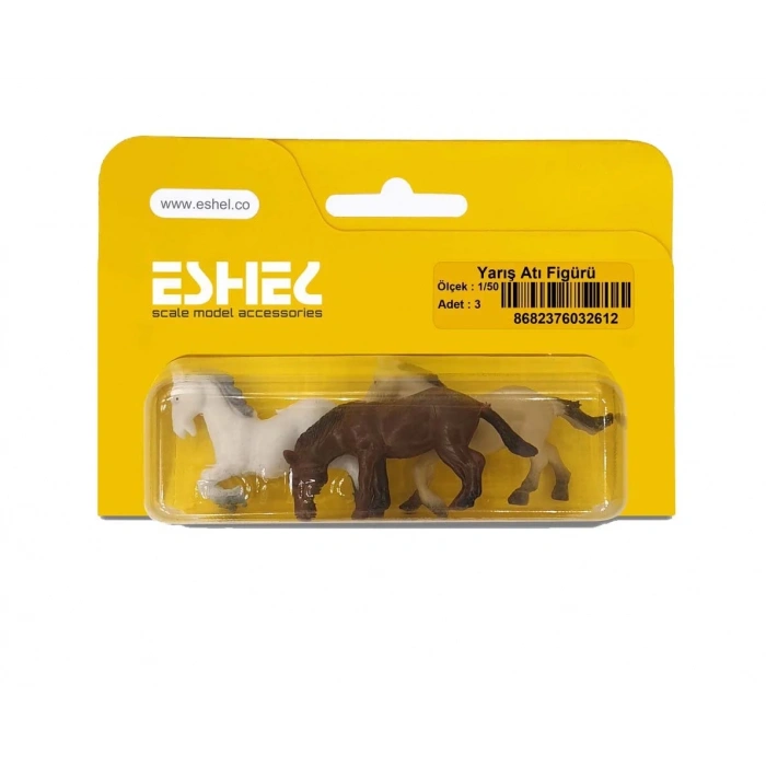 Eshel Maket Yarış Atı Figürü 1/50 3lü