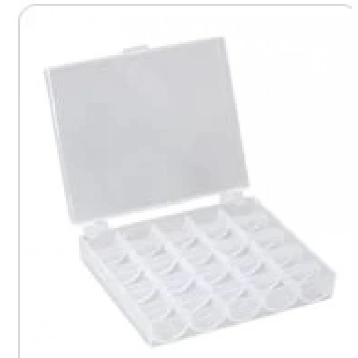 Ev Tipi Aile Dikiş Makinesi 25li Şeffaf Masura Saklama Kutusu