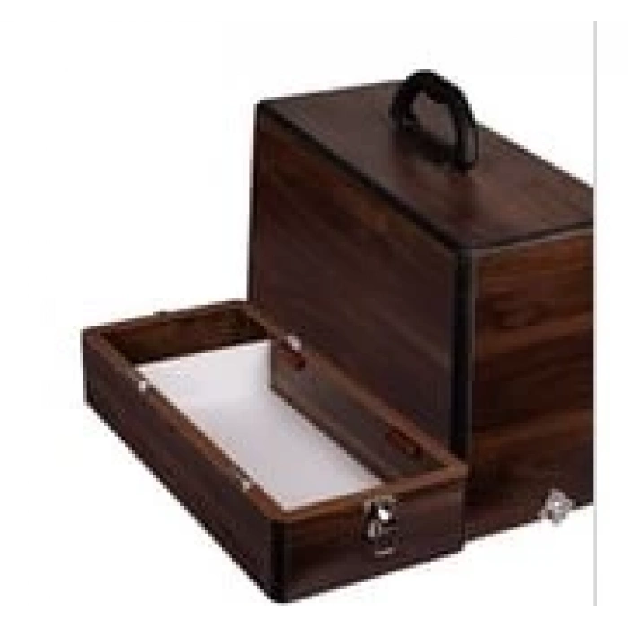 Ev Tipi Aile Dikiş Makinesi Ahşap Kahverengi Çanta