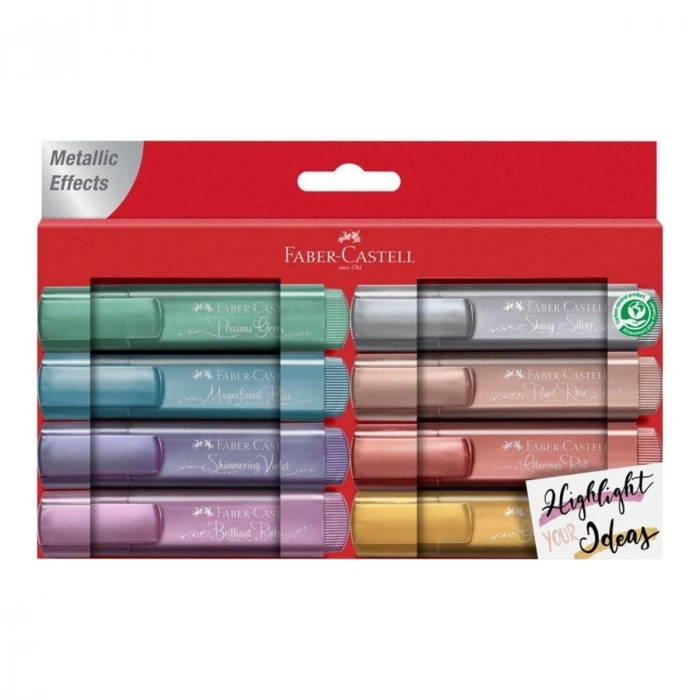 Faber Castell 8 Renk Textliner 46 Metalik İşaretleme Kalem Seti