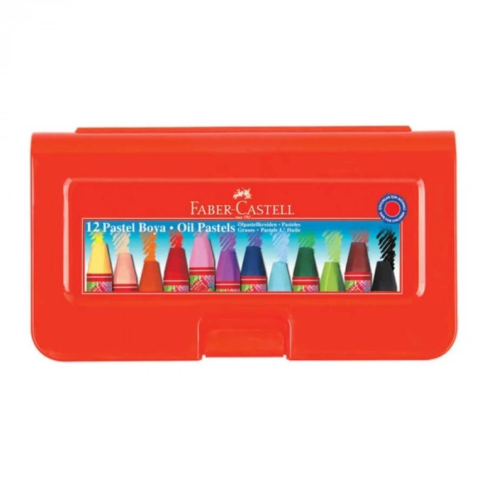 Faber Castell Altıgen Pastel Plastik Kutu 12 Renk