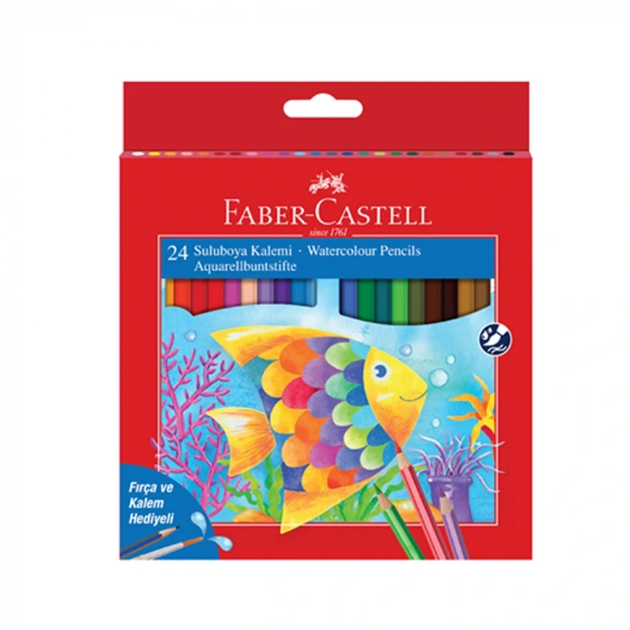 Faber-Castell Aquarell Kuru Boya 24 Renk Karton Kutu