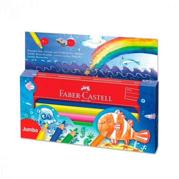 Faber Castell Boya Kalemi Metal Hediye Seti 8 Renk Parça