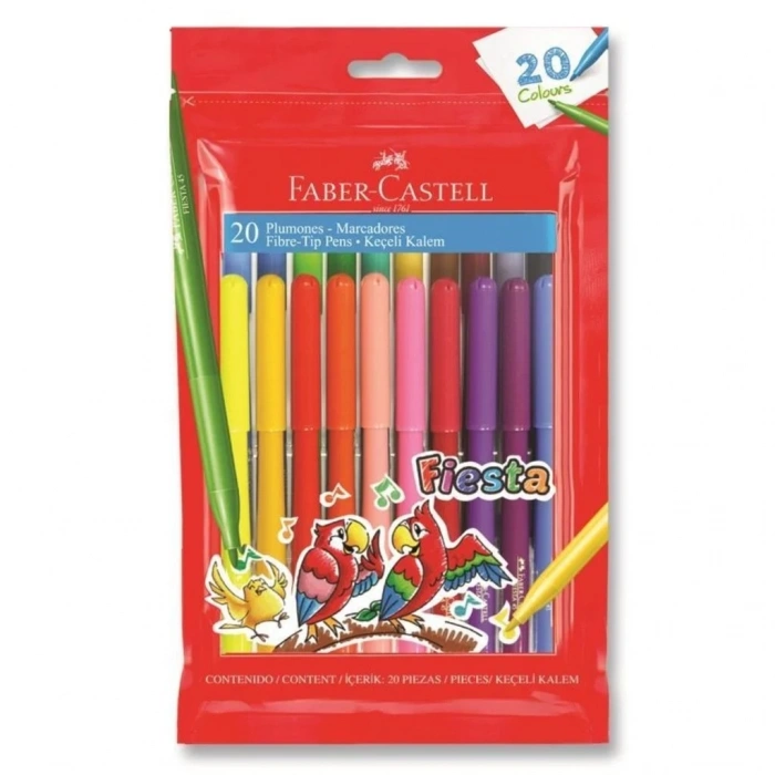 Faber Castell Fiesta Keçeli Kalem 20 Renk 833045