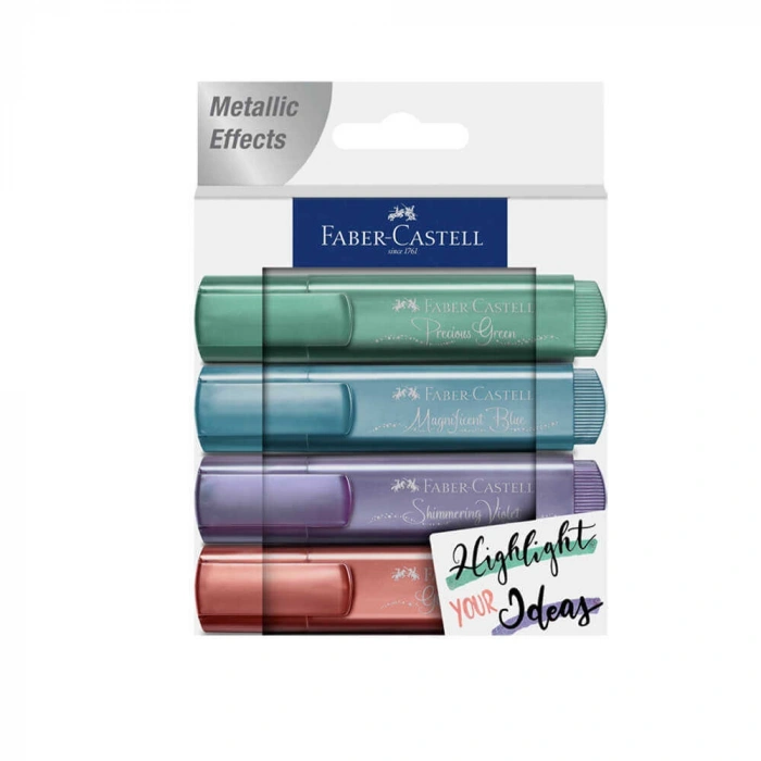 Faber-Castell Fosforlu Kalem 46 Metalik 4lü