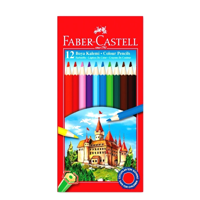 Faber Castell Karton Kutu Boya Kalemi 12 Renk Tam Boy